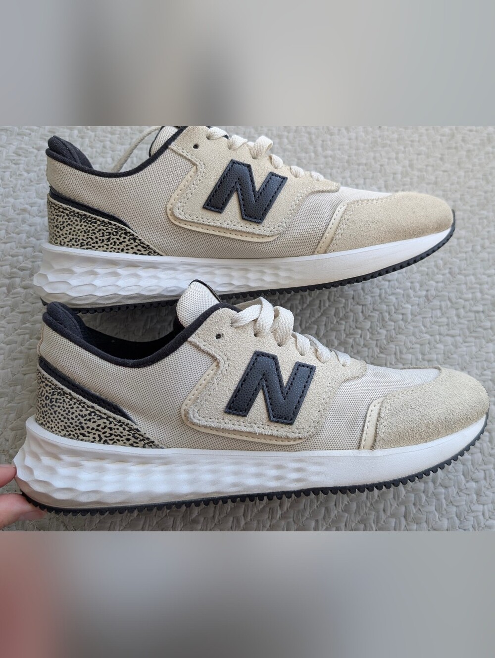 Women's New Balance X-70 Fresh Foam Sneakers Beige/Black WSX70THA, size 7.5 - Picture 4 of 6